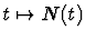 $t \mapsto N(t)$